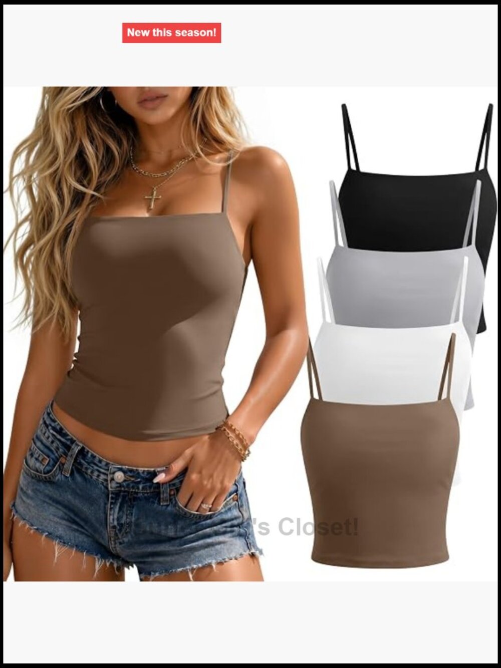 4 Pack Double Lined Crop Tank Tops for Women